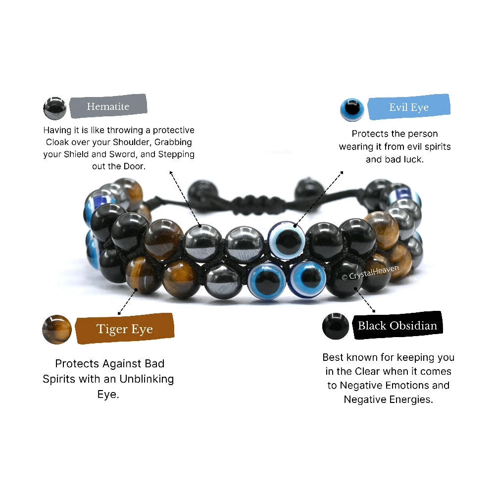 Evil Eye Total Protection Bracelet (Adjustable-Double Layer)