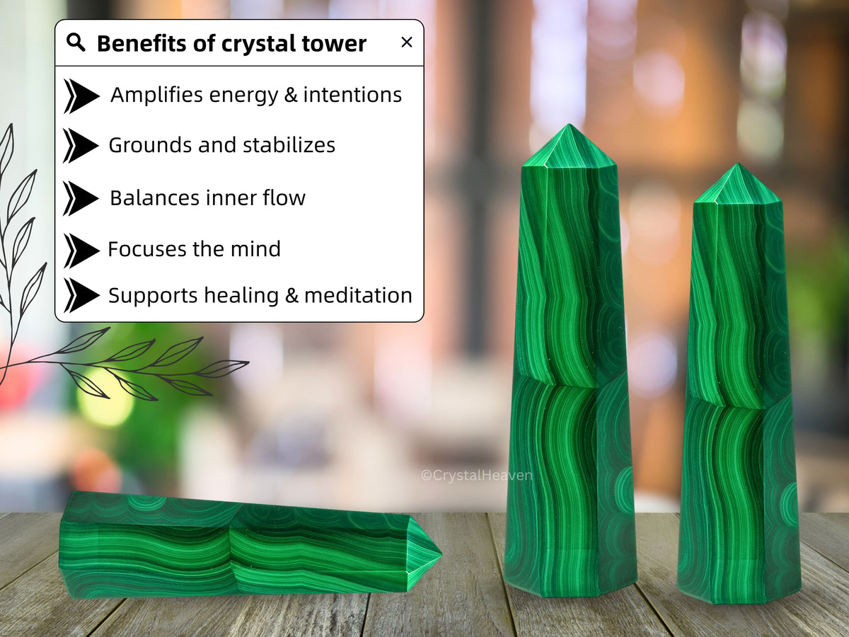 Malachite Crystal Tower (2" to 3" inch) 