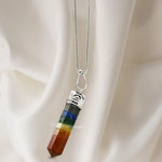 7 Chakra Necklace - Pencil Point (Silver)