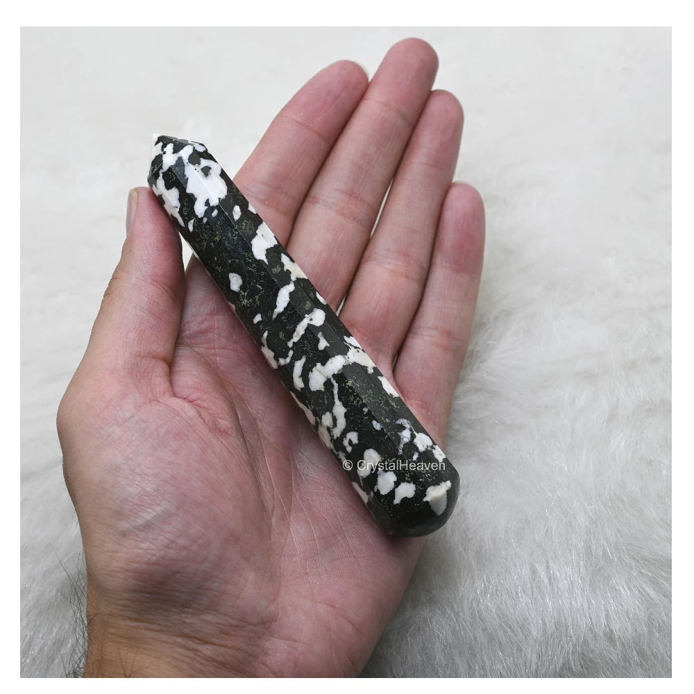 Black & White Tourmaline Wand (Faceted)