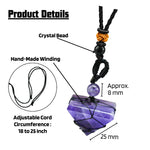 Amethyst Pyramid Macrame Pendant Necklace
