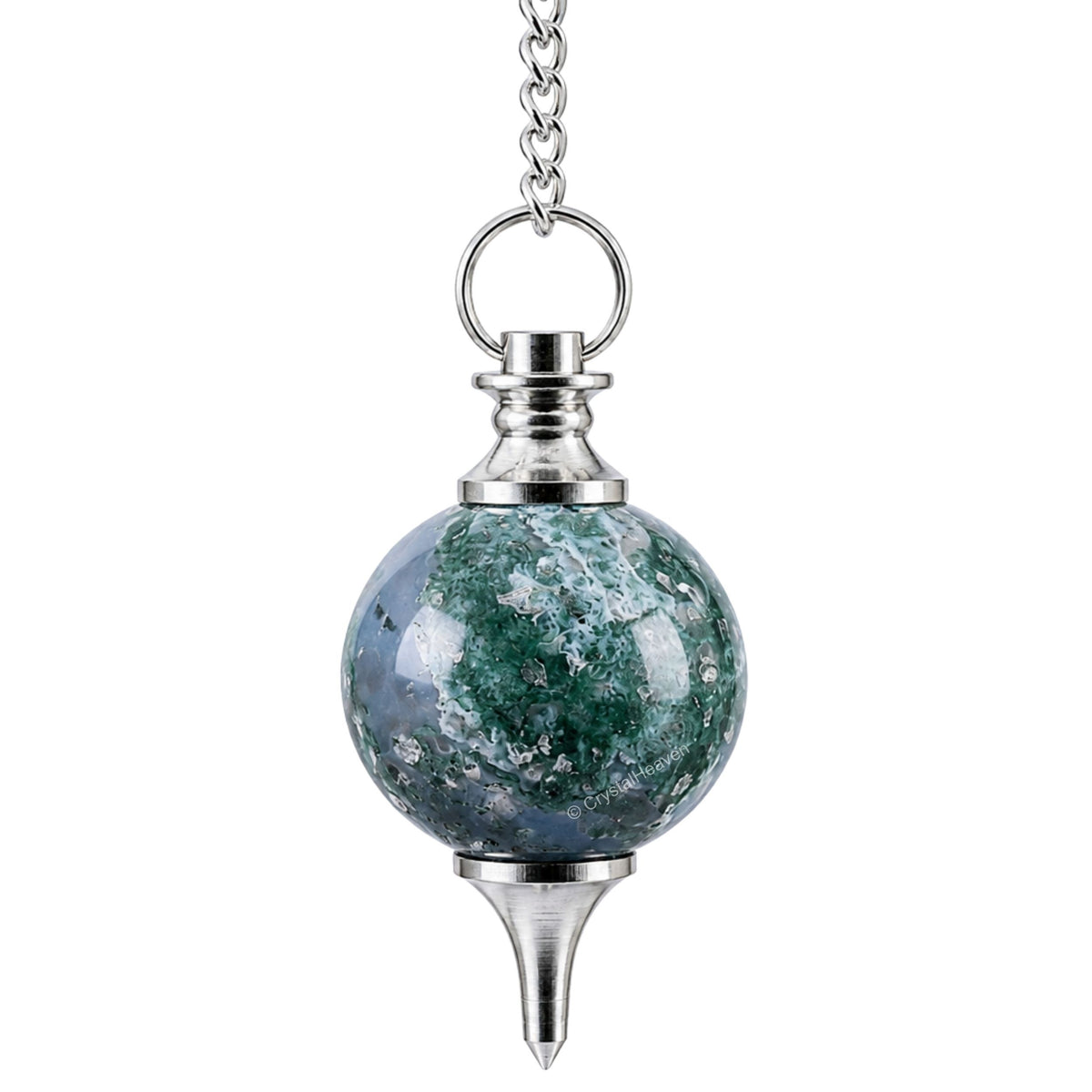 Moss Agate Ball Pendulum