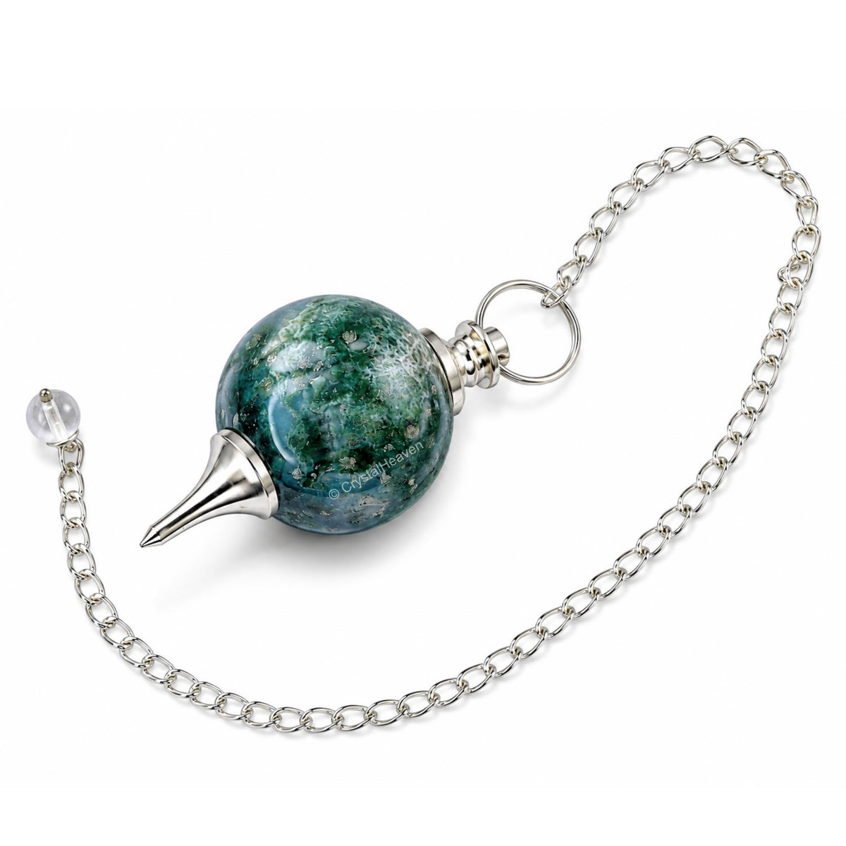 Moss Agate Ball Pendulum