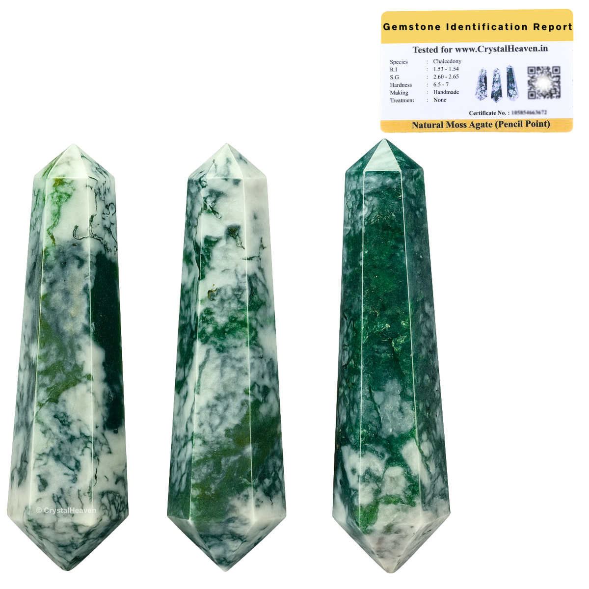 Moss Agate Pencil Points (Double Terminated) (Set of 50)