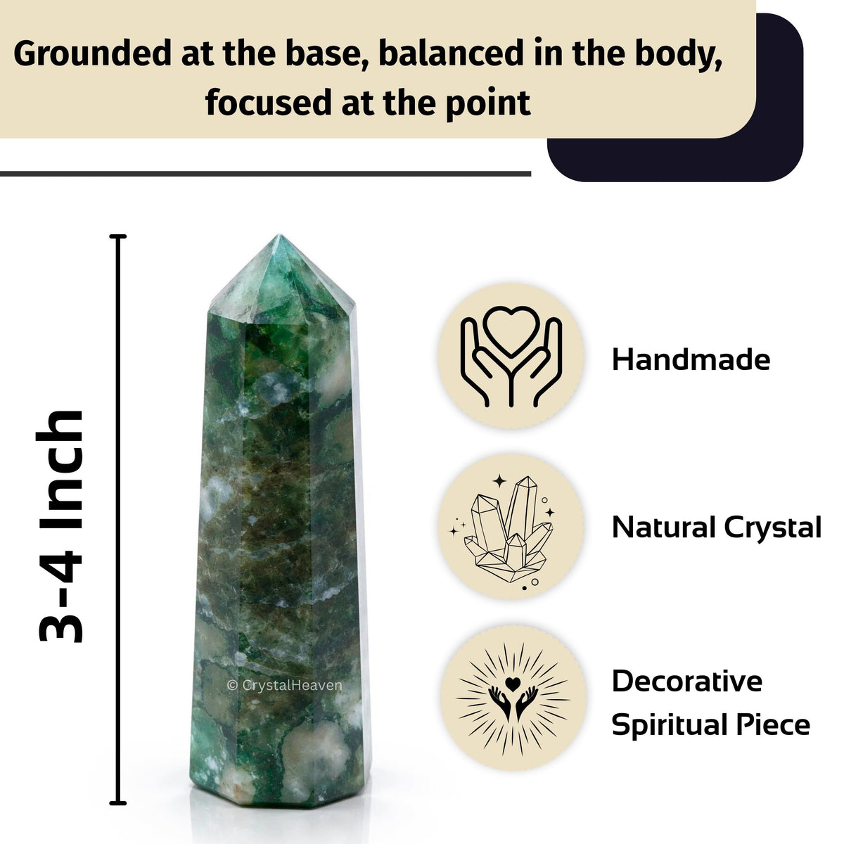 Moss Agate Crystal Tower (2" to 3" inch)  