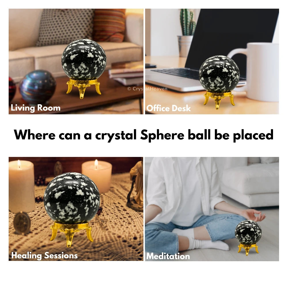 Black and White Tourmaline Sphere (1.5 Inch)