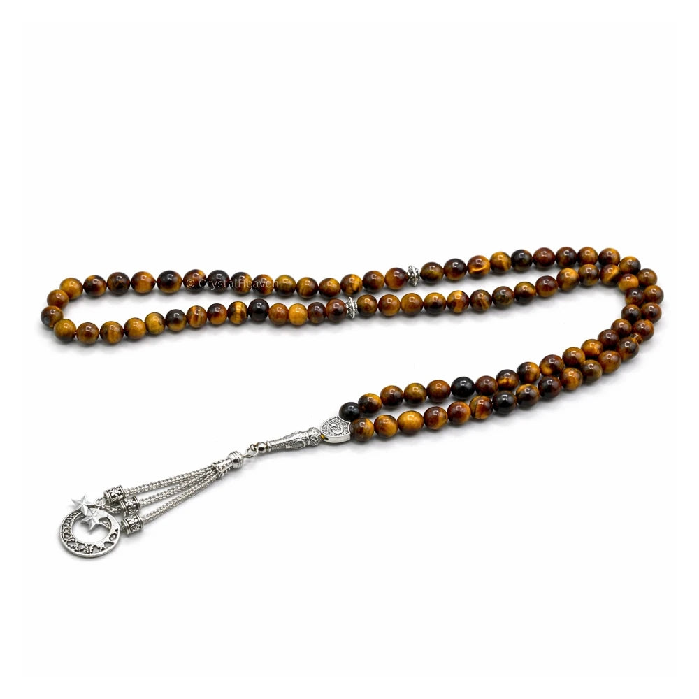 Tiger Eye Crystal Tasbih (Silver)