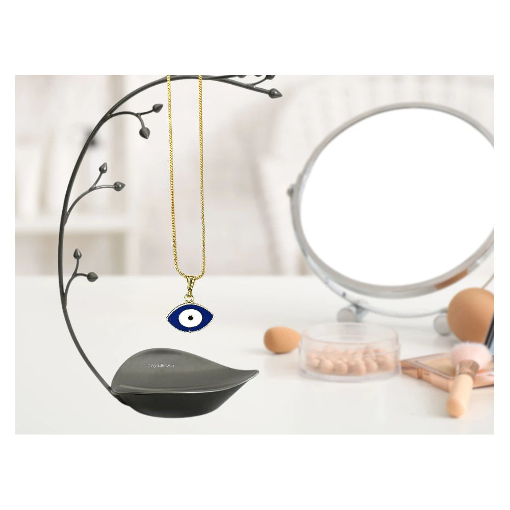 Blue Evil Eye Pendant Necklace (Gold)