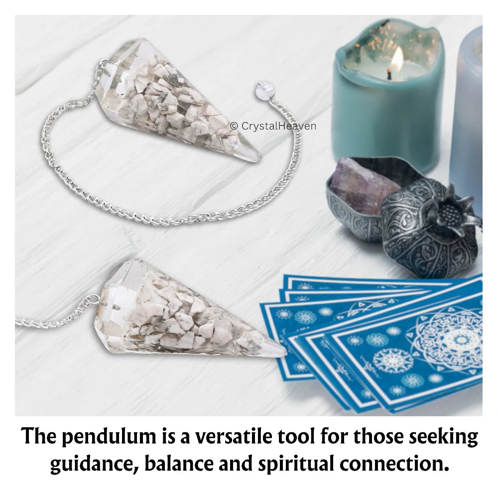 Howlite Crystal Orgone Pendulum