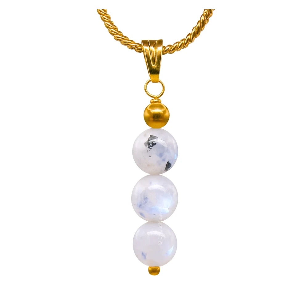 Rainbow Moonstone Crystal Bead Necklace