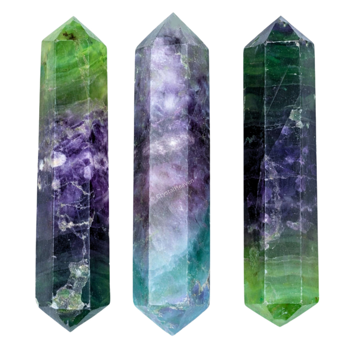 Multi Fluorite Pencil Points (Double Terminated) (Set of 50)