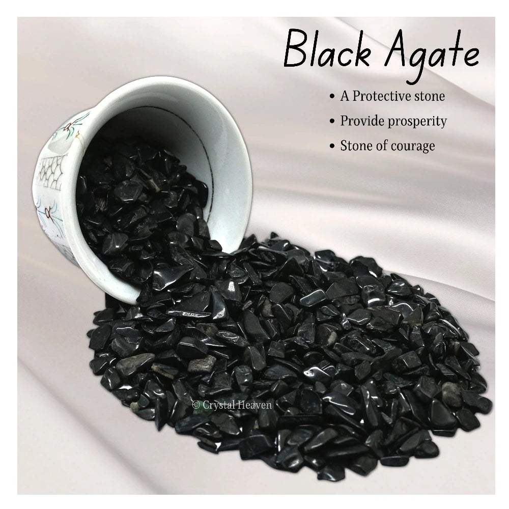 Black Agate Chips (500 gram)