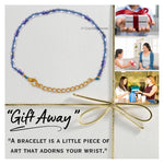Blue Fluorite Bracelets - 2mm Faceted Beads (Gold)