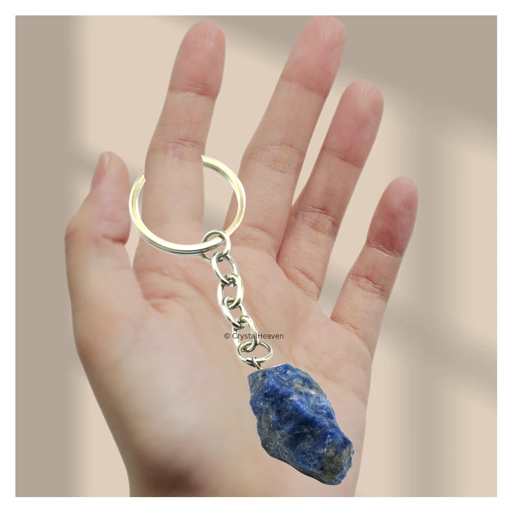 Sodalite Crystal Keychain (Raw)