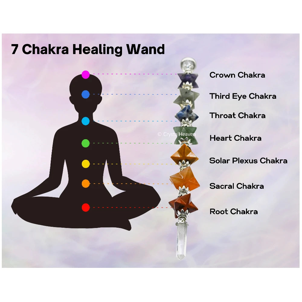 7 Chakra Crystal Merkaba Healing Stick