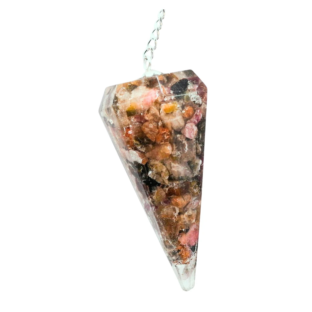 Multi Tourmaline Crystal Orgone Pendulum