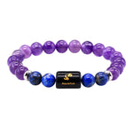 Aquarius Bracelet (कुंभ राशि) - Amethyst & Lapis Lazuli