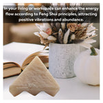 Cream Moonstone Lemurian Pyramid - Under 9 Pyramid Plate