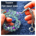 Multi Fluorite Crystal Tasbih (Silver)