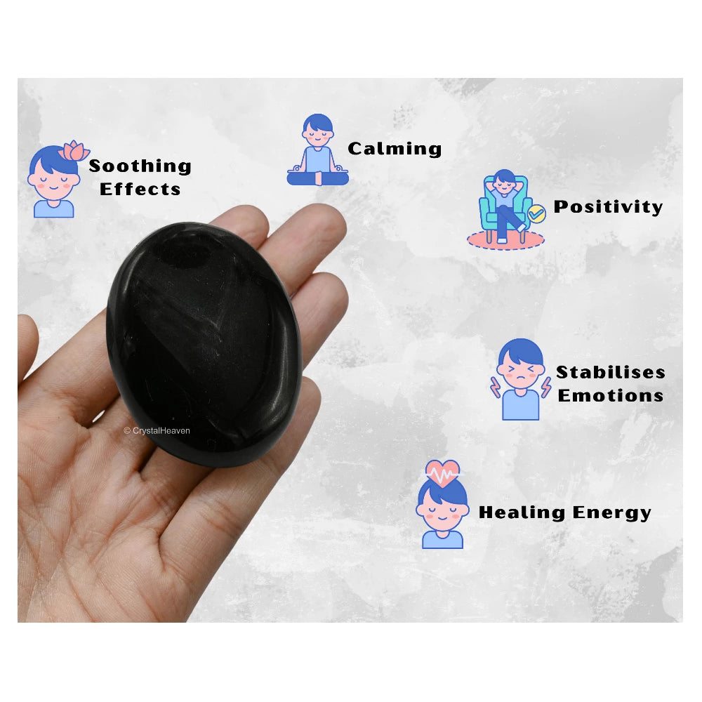Black Obsidian Palm Stone