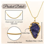 Amethyst Arrow Head Pendant - Gold Plated