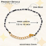 Black Rutilated Quartz Bracelets - 2mm Faceted Beads (Gold)