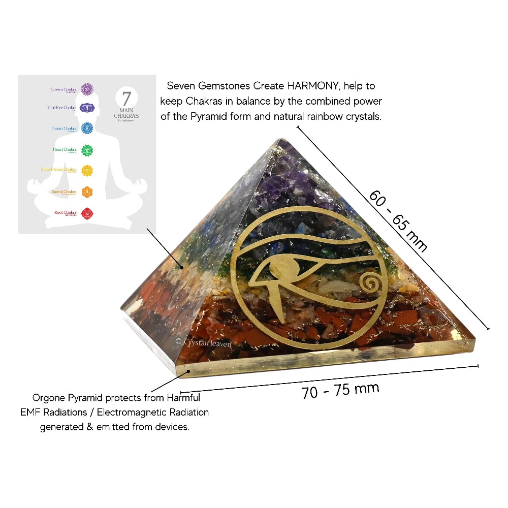 7 Chakra Orgone Pyramid (Horus Eye)