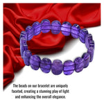 Amethyst Faceted Beads Bracelet - Oval Stone