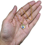 Blue Minimal Evil Eye Pendant Necklace