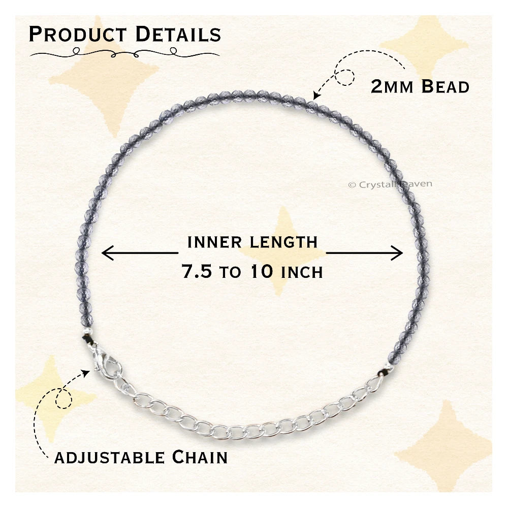 Labradorite Bracelets - 2mm Faceted Beads (Silver)