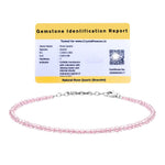 Rose Quartz Bracelets - 2mm Faceted Beads (Silver)