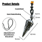 Larvikite Pendulum Pendant Necklace (Macrame)