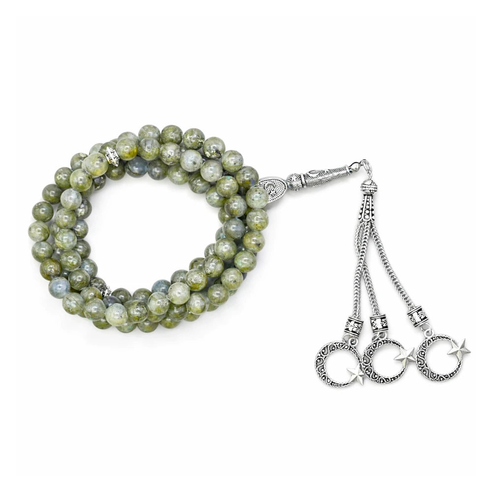 Labradorite Crystal Tasbih (Silver)