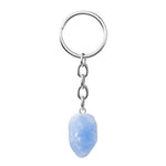 Blue Calcite Crystal Keychain (Raw)