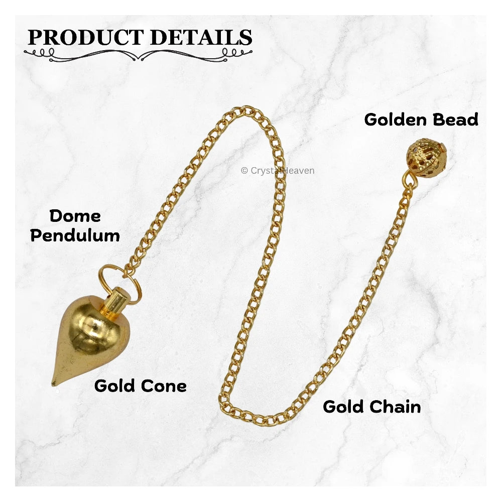 Metal Brass Pendulum - Gold Dome Cone (MP107)
