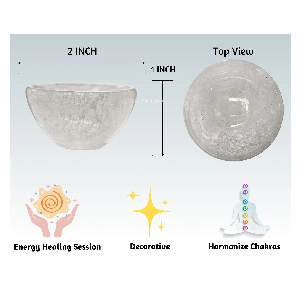 Clear Quartz Crystal Bowl - 2 Inch