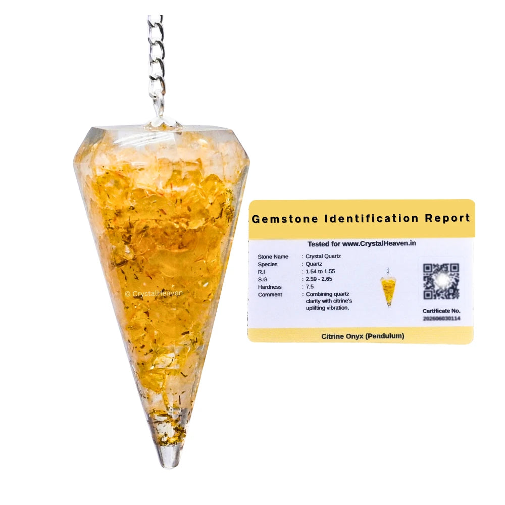 Citrine Onyx Crystal Orgone Pendulum