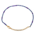 Blue Fluorite Bracelets - 2mm Faceted Beads (Gold)