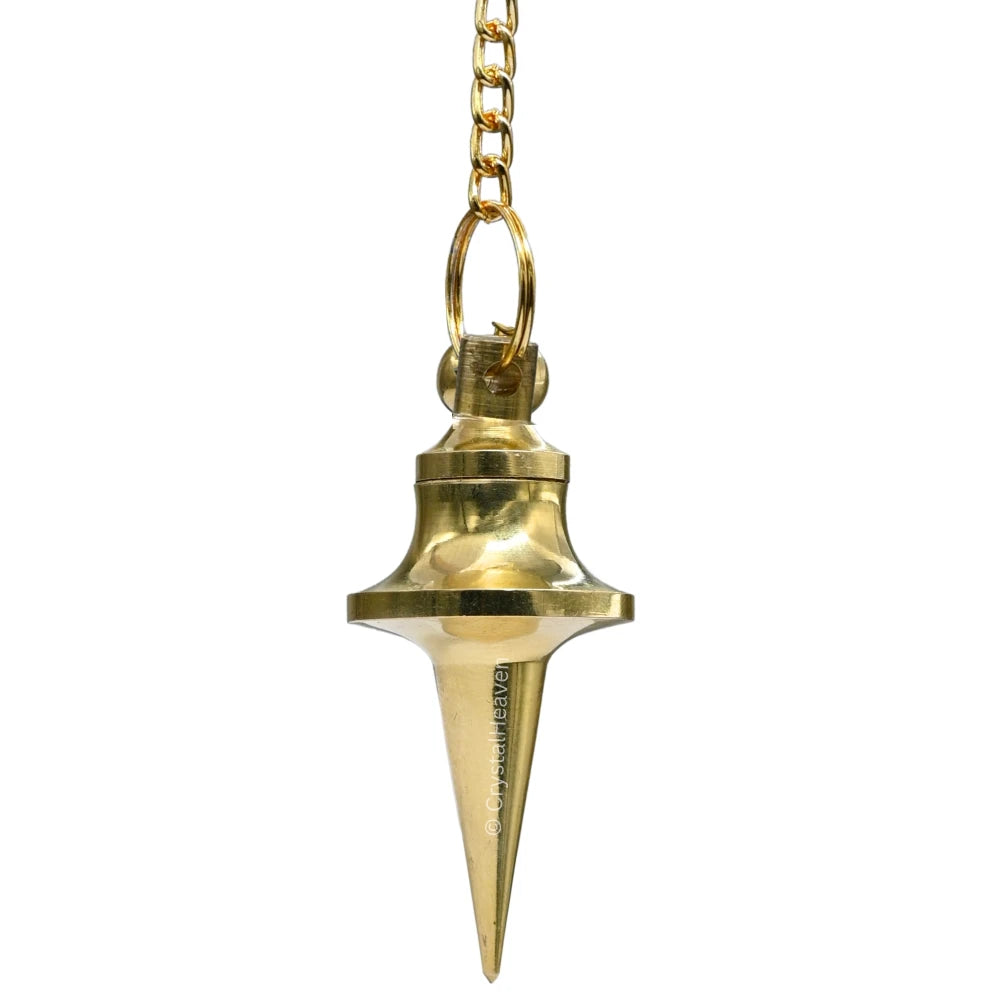 Metal Brass Pendulum - Gold Long Point with Disc (MP100)