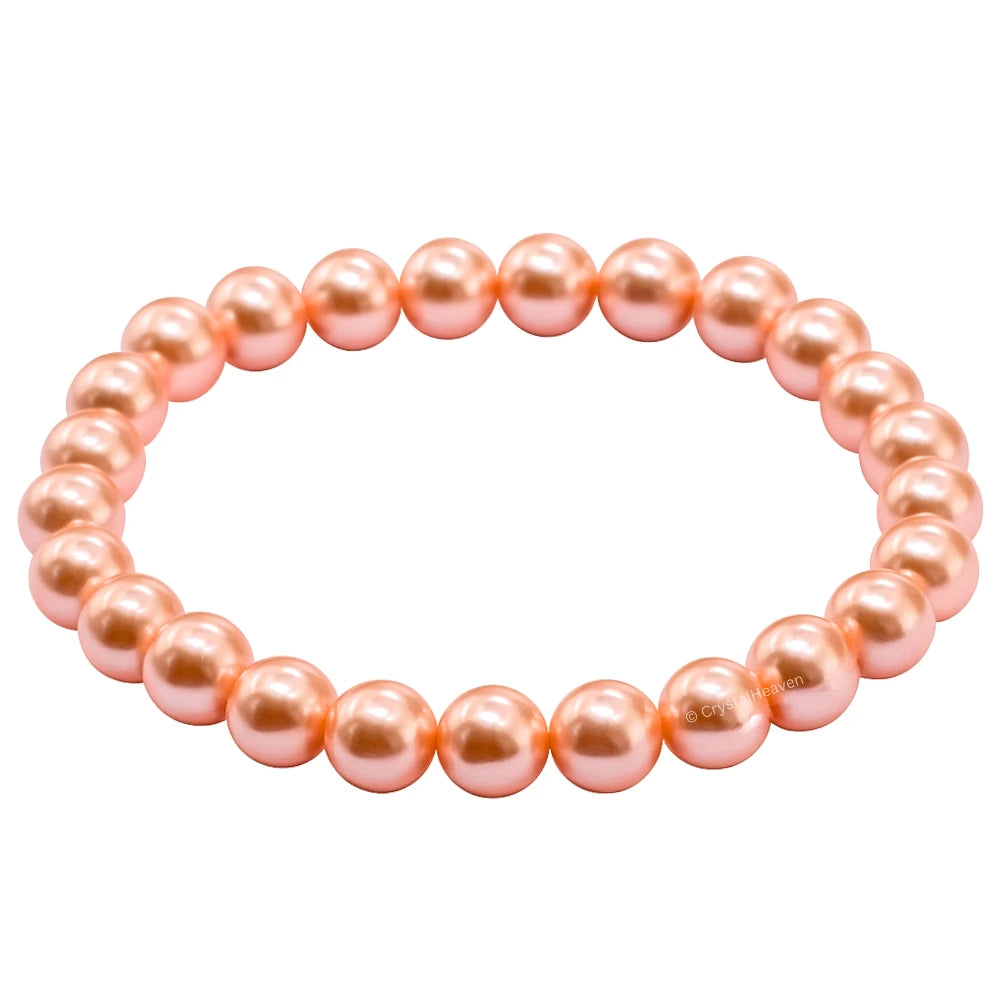 Peach Pearl Bracelet (Elastic)
