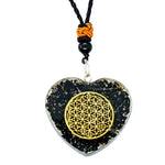 Shungite Necklace - Flower of Life(Heart)