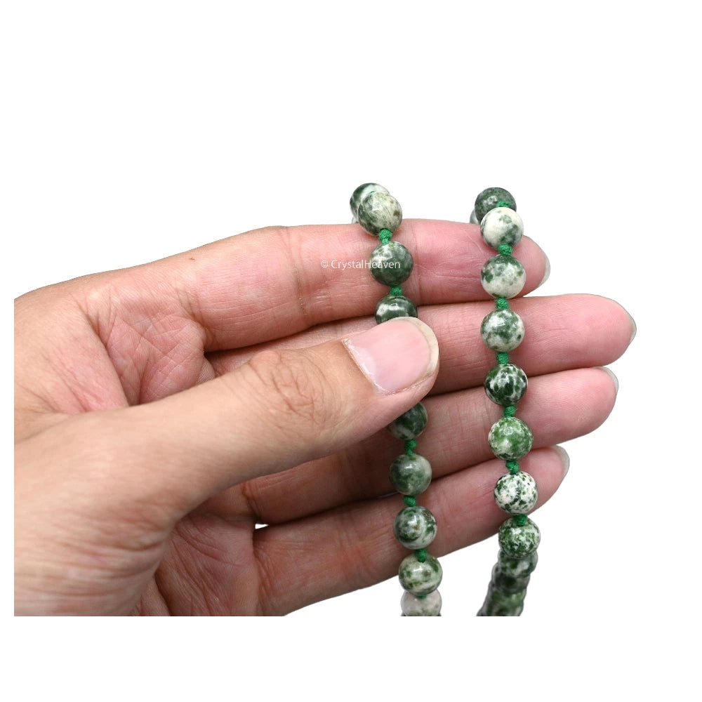Tree Agate Japa Mala (Hand Knotted)
