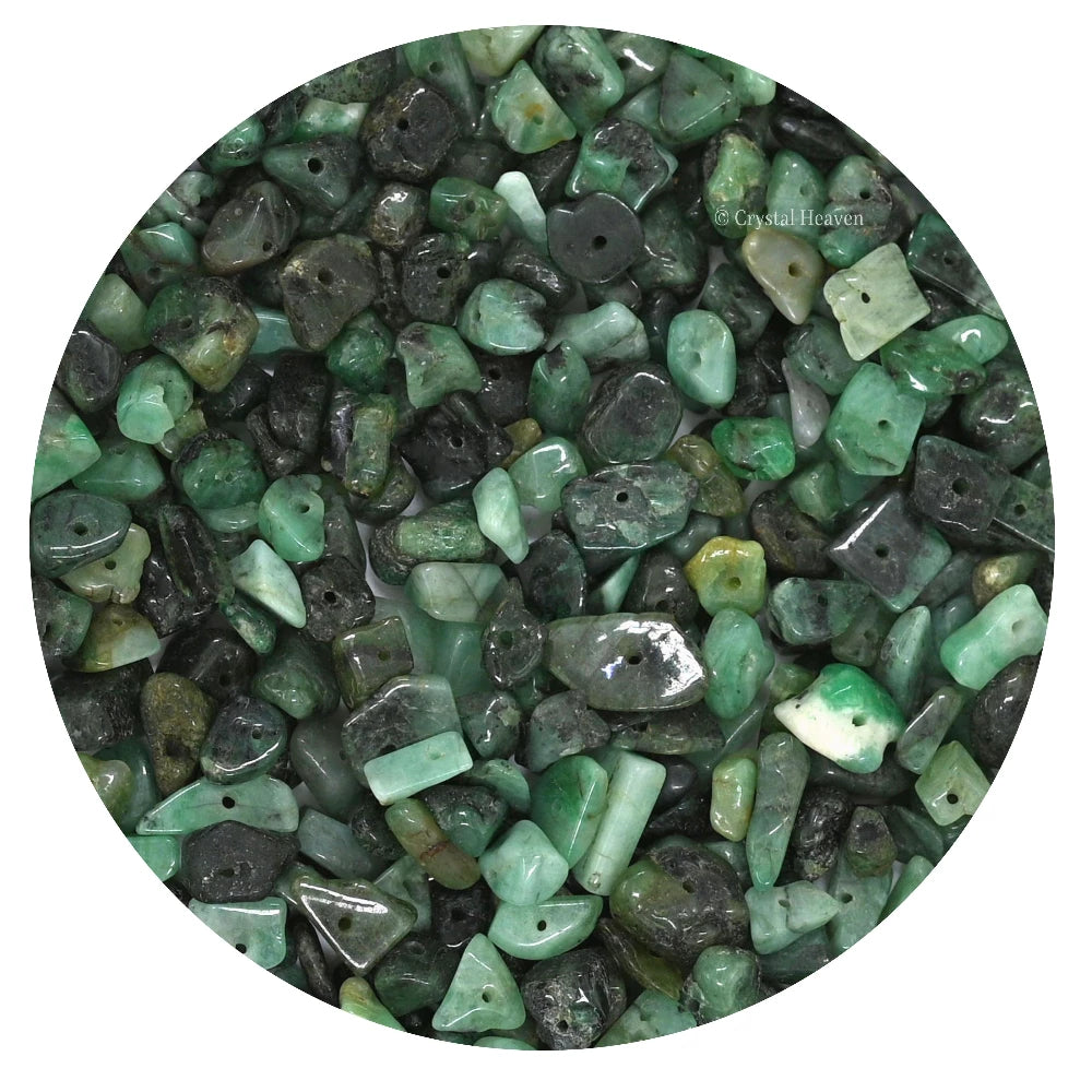 Emerald Chips - Pre Drilled