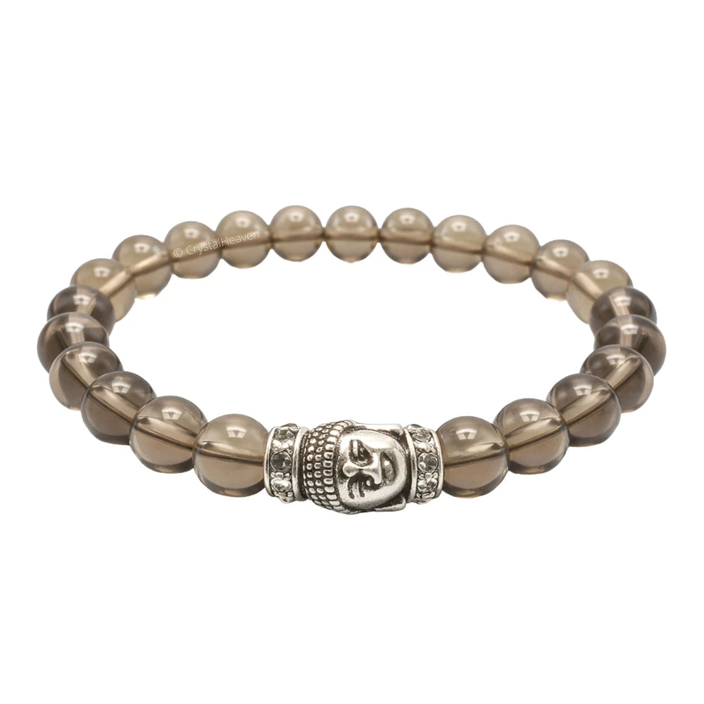 Smoky Quartz with Buddha Bracelet (Elastic)