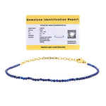 Lapis Lazuli Bracelets - 2mm Faceted Beads (Gold)