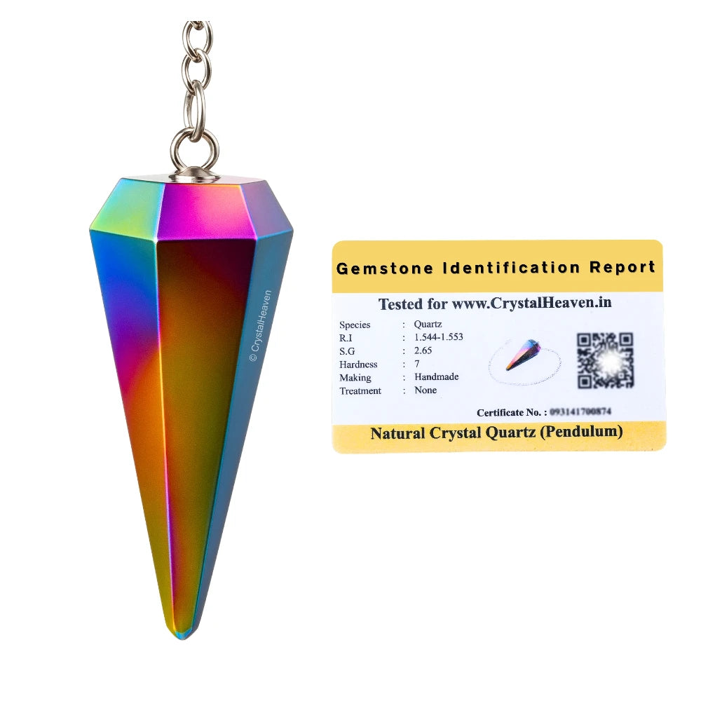 Titanium Aura Quartz Pendulum