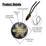 Lapis Lazuli Crystal Orgone Pendant - Chakra Metatron Cube