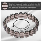 Smoky Quartz Faceted Beads Bracelet - Oval Stone