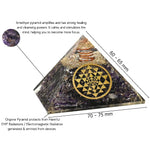 Amethyst Orgone Pyramid (Round shriyantra)