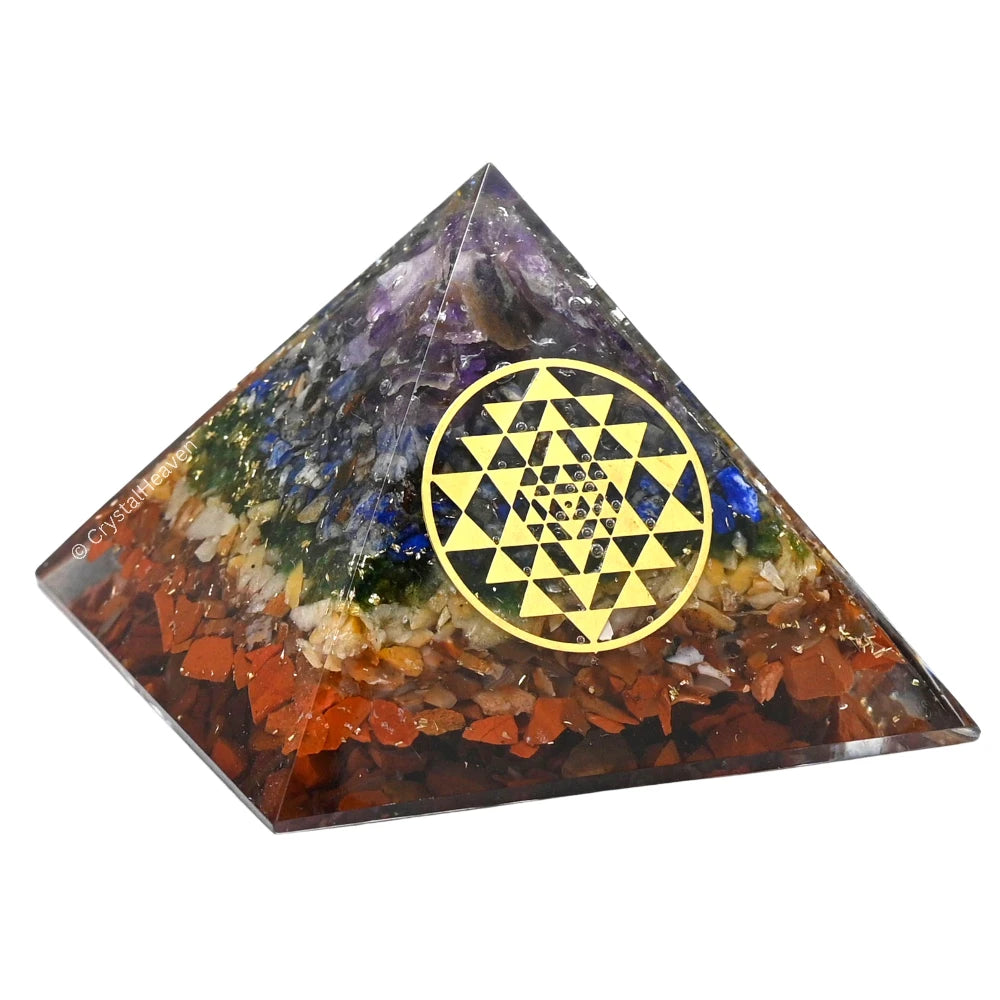 7 Chakra Orgone Pyramid (Round Shriyantra)